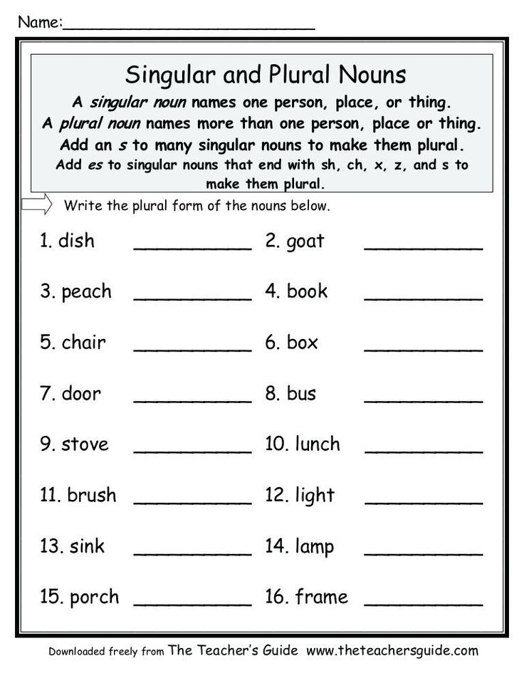 21 Singular And Plural Nouns Worksheets For Kindergarten