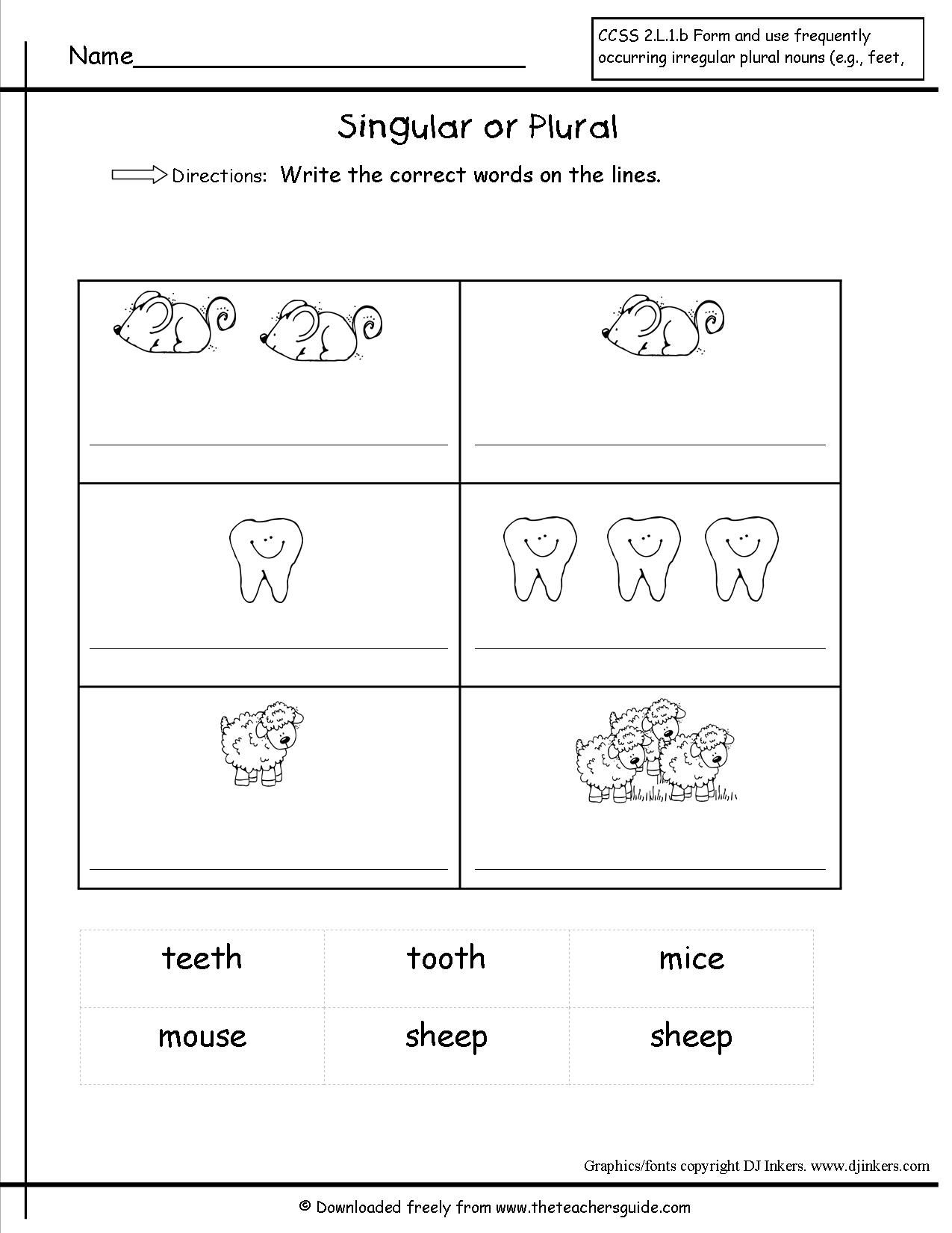 21 Singular And Plural Nouns Worksheets For Kindergarten
