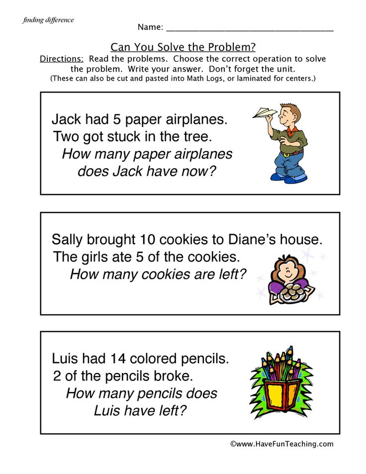 21 Subtraction Worksheets For Kindergarten Word Problems