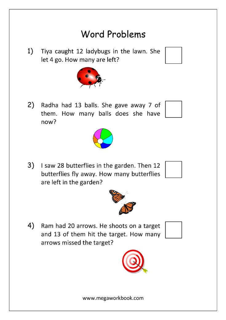 21 Subtraction Worksheets For Kindergarten Word Problems
